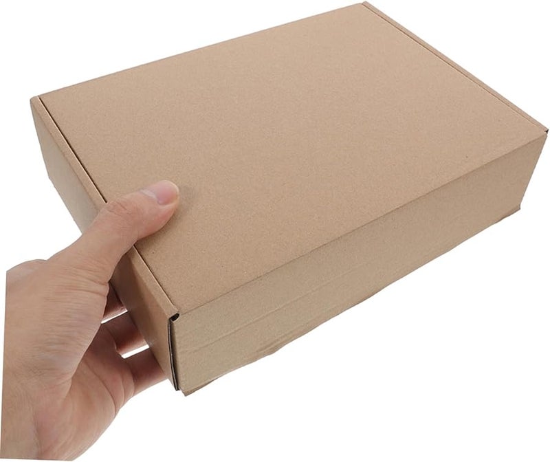 10Pcs Brown Corrugated Kraft Mailing Boxes Easy Assembly Square Design Shipping Packaging - Image 4